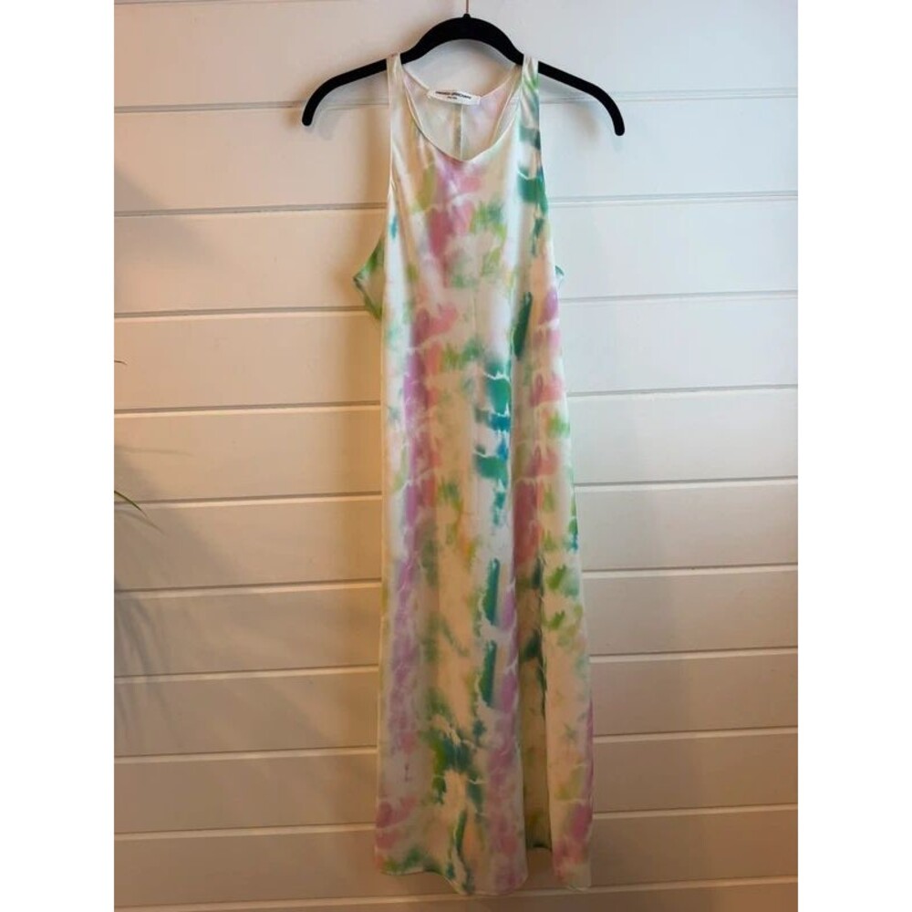 Amanda Uprichard Pasadena Multicolor Tie Dye Midi Slip Dress Size Small